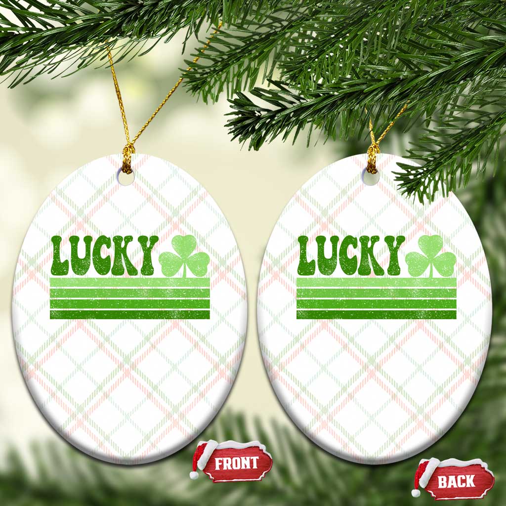 Retro Lucky Ceramic Ornament St Patricks Day Irish Shamrock TS10 Print Your Wear
