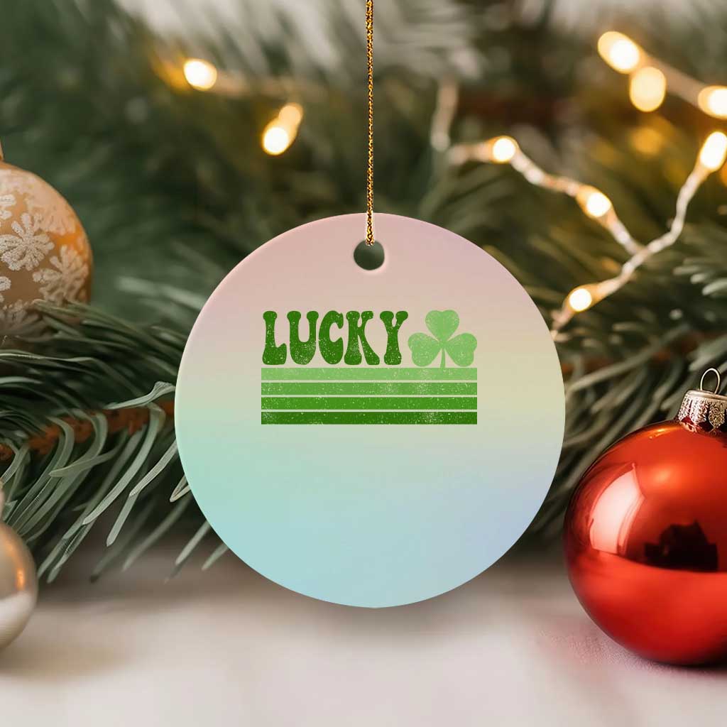 Retro Lucky Ceramic Ornament St Patricks Day Irish Shamrock TS10 1pc Pastel Print Your Wear