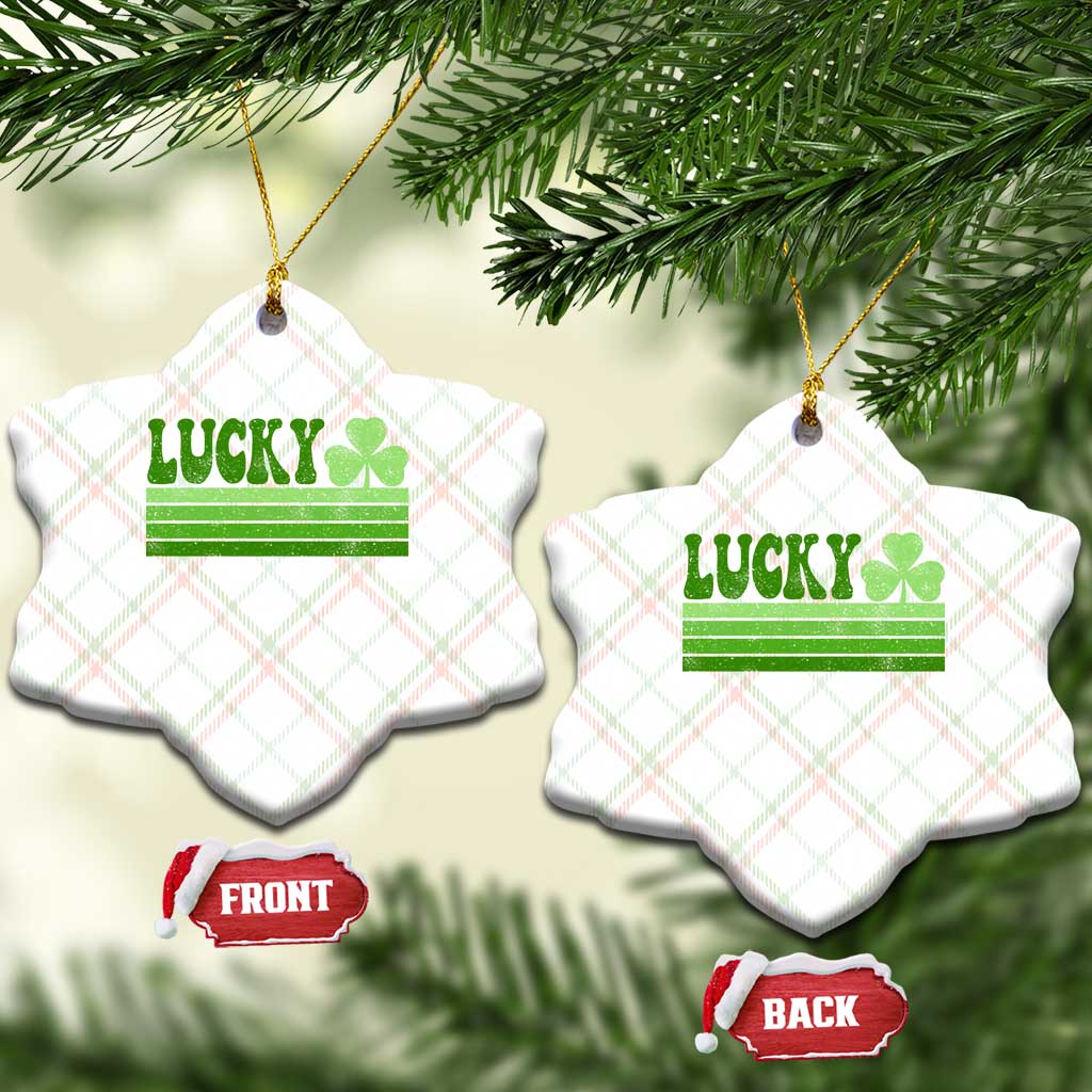 Retro Lucky Ceramic Ornament St Patricks Day Irish Shamrock TS10 Print Your Wear