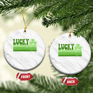 Retro Lucky Ceramic Ornament St Patricks Day Irish Shamrock TS10 1pc White Marble Print Your Wear