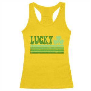 Retro Lucky Racerback Tank Top St Patricks Day Irish Shamrock TS10 Daisy Print Your Wear