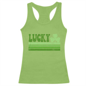 Retro Lucky Racerback Tank Top St Patricks Day Irish Shamrock TS10 Lime Print Your Wear