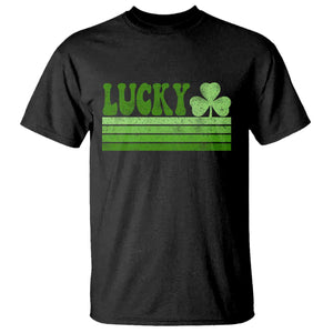 Retro Lucky T Shirt St Patricks Day Irish Shamrock TS10 Black Print Your Wear
