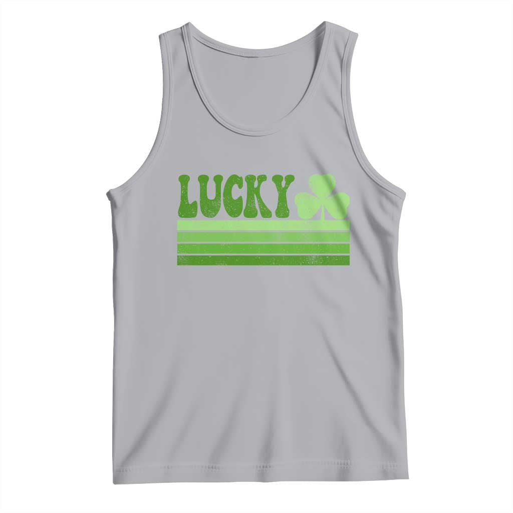 Retro Lucky Tank Top St Patricks Day Irish Shamrock TS10 Athletic Heather Print Your Wear