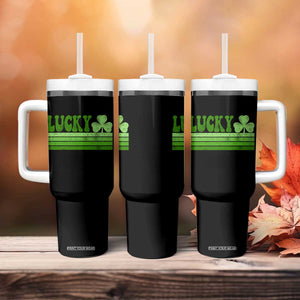 Retro Lucky Tumbler With Handle St Patricks Day Irish Shamrock TS10 Print Your Wear