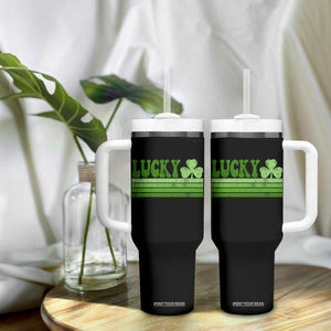 Retro Lucky Tumbler With Handle St Patricks Day Irish Shamrock TS10 Print Your Wear