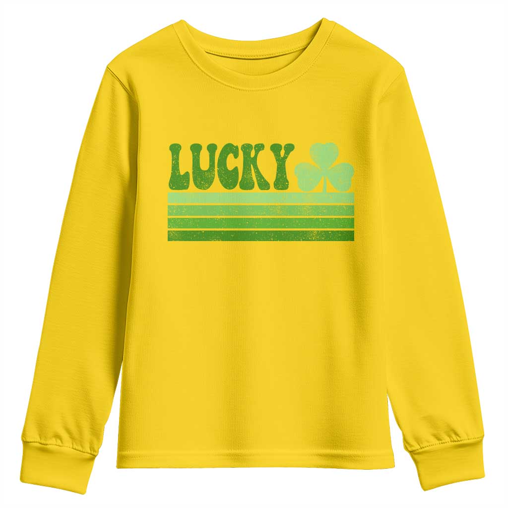 Retro Lucky Youth Sweatshirt St Patricks Day Irish Shamrock TS10 Daisy Print Your Wear