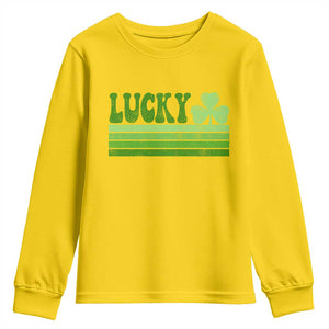 Retro Lucky Youth Sweatshirt St Patricks Day Irish Shamrock TS10 Daisy Print Your Wear