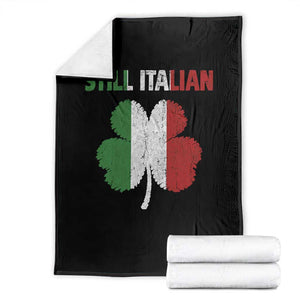 St Patricks Day Still Italian Throw Blanket Funny Retro Shamrock Italy Flag TS10 Black Print Your Wear