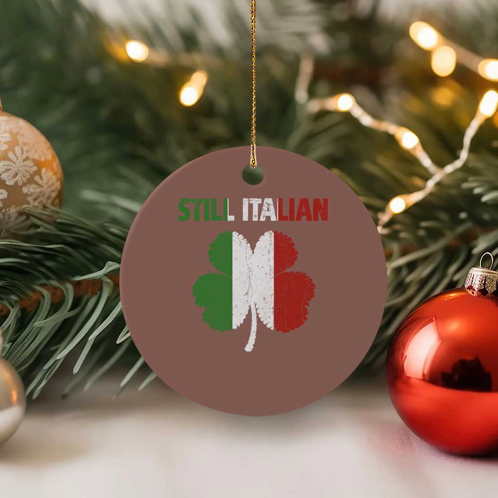 St Patricks Day Still Italian Ceramic Ornament Funny Retro Shamrock Italy Flag TS10 1pc Mocha Print Your Wear