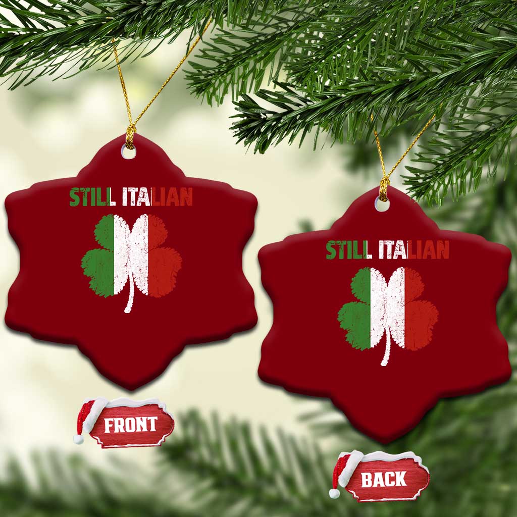 St Patricks Day Still Italian Ceramic Ornament Funny Retro Shamrock Italy Flag TS10 Print Your Wear