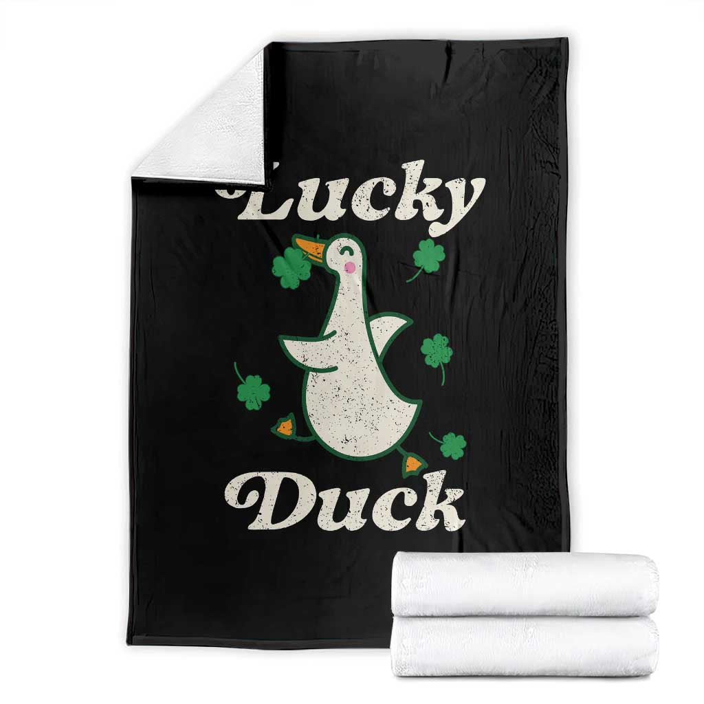 Lucky Duck Throw Blanket St Patricks Day Shamrock Irish TS10 Black Print Your Wear