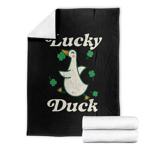 Lucky Duck Throw Blanket St Patricks Day Shamrock Irish TS10 Black Print Your Wear