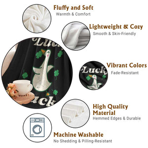 Lucky Duck Throw Blanket St Patricks Day Shamrock Irish TS10 Print Your Wear
