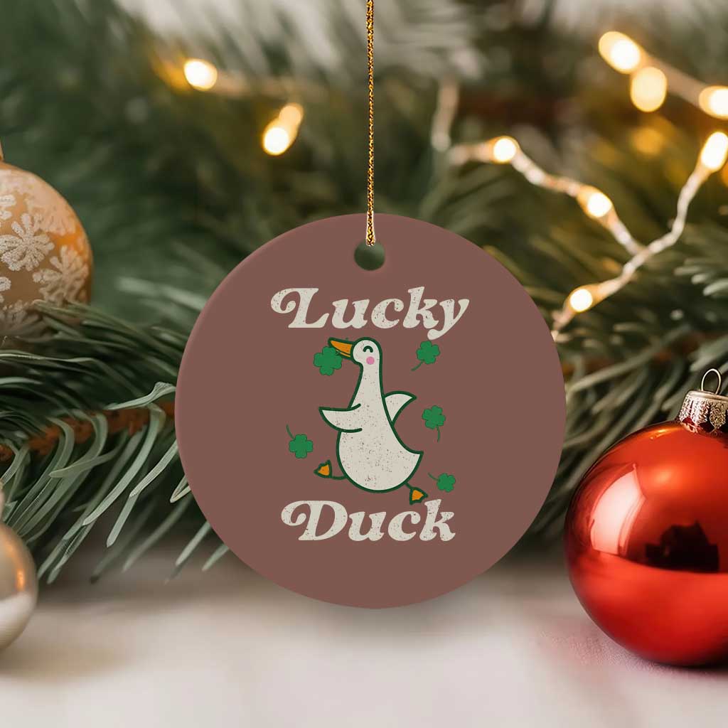 Lucky Duck Ceramic Ornament St Patricks Day Shamrock Irish TS10 1pc Mocha Print Your Wear