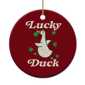 Lucky Duck Ceramic Ornament St Patricks Day Shamrock Irish TS10 1pc Red Print Your Wear