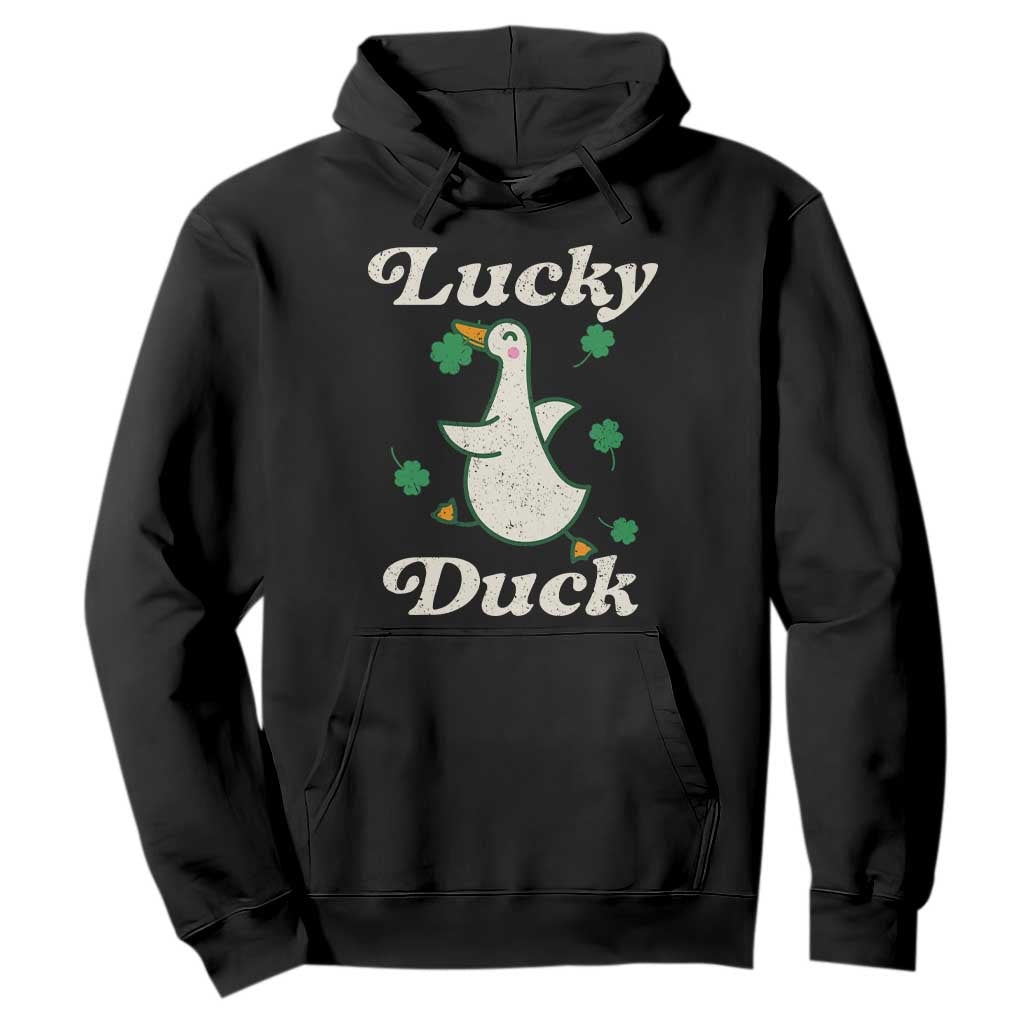 Lucky Duck Hoodie St Patricks Day Shamrock Irish TS10 Black Print Your Wear