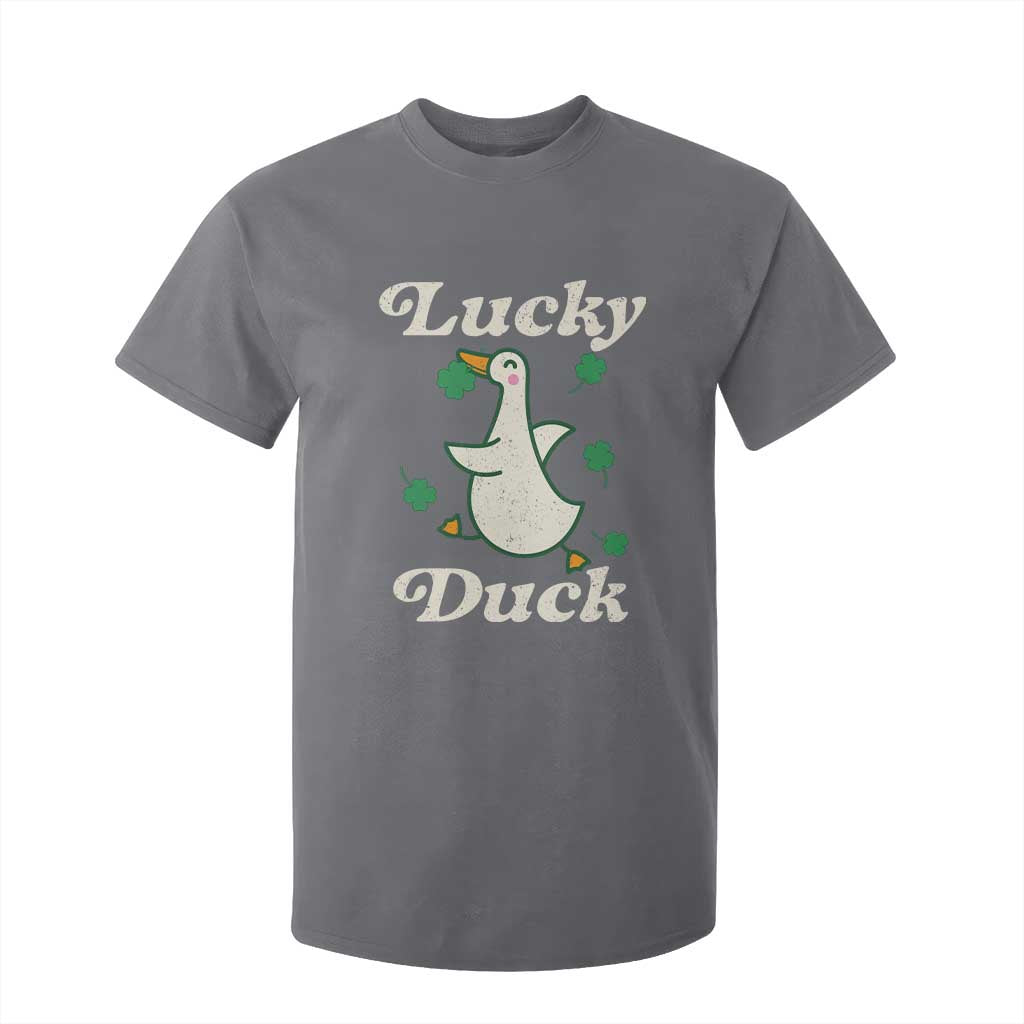 Lucky Duck T Shirt For Kid St Patricks Day Shamrock Irish TS10 Charcoal Print Your Wear