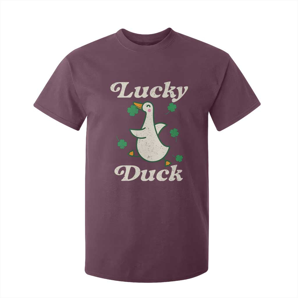 Lucky Duck T Shirt For Kid St Patricks Day Shamrock Irish TS10 Maroon Print Your Wear