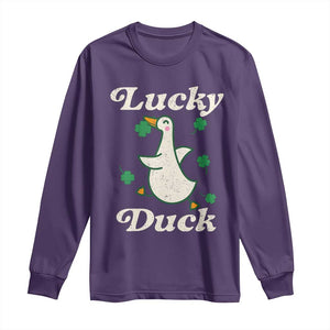 Lucky Duck Long Sleeve Shirt St Patricks Day Shamrock Irish TS10 Purple Print Your Wear