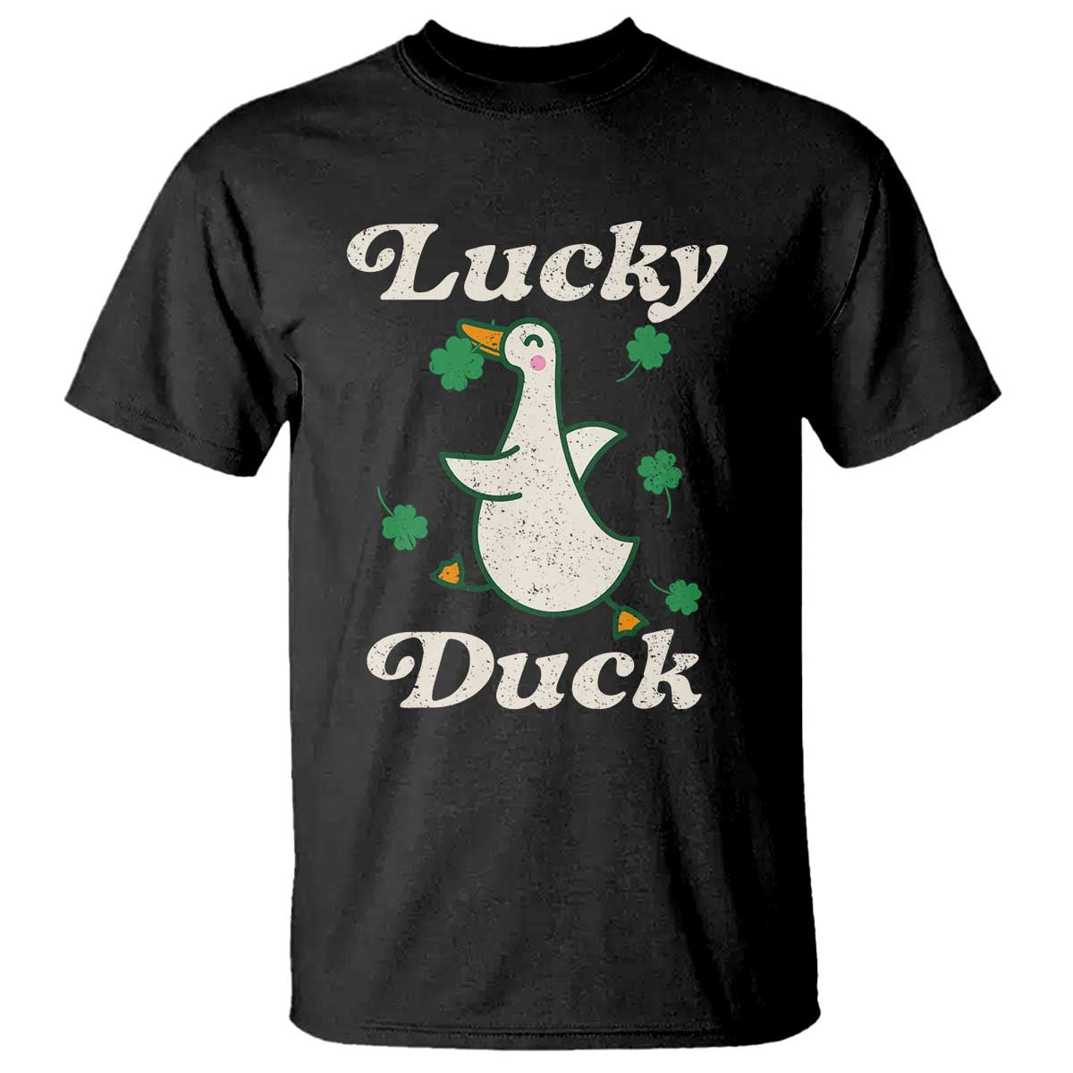 Lucky Duck T Shirt St Patricks Day Shamrock Irish TS10 Black Print Your Wear