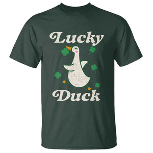 Lucky Duck T Shirt St Patricks Day Shamrock Irish TS10 Dark Forest Green Print Your Wear