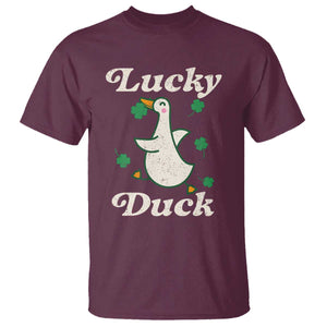 Lucky Duck T Shirt St Patricks Day Shamrock Irish TS10 Maroon Print Your Wear