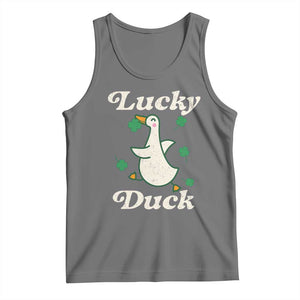 Lucky Duck Tank Top St Patricks Day Shamrock Irish TS10 Black Heather Print Your Wear