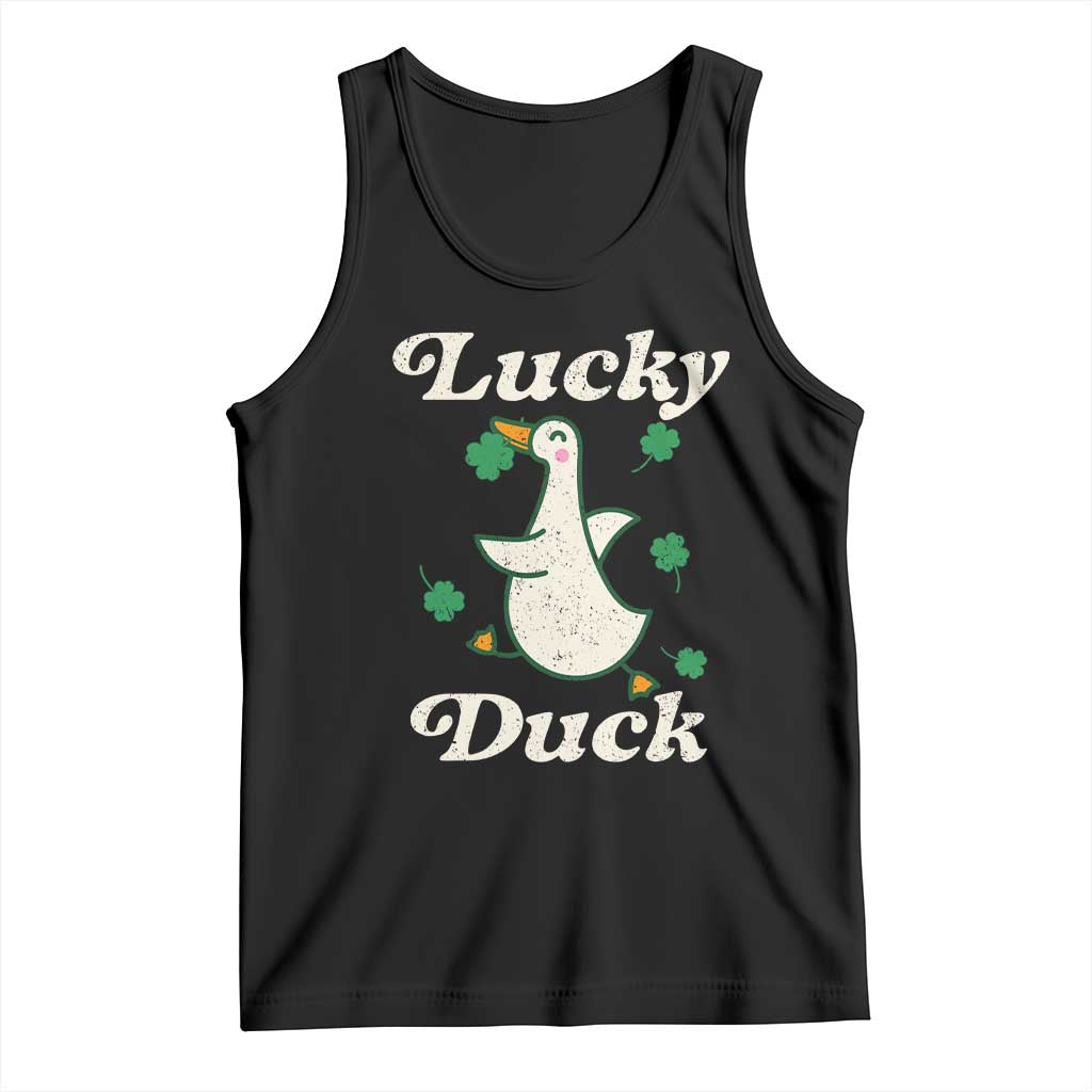 Lucky Duck Tank Top St Patricks Day Shamrock Irish TS10 Black Print Your Wear