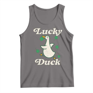 Lucky Duck Tank Top St Patricks Day Shamrock Irish TS10 Deep Heather Print Your Wear