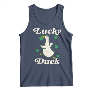 Lucky Duck Tank Top St Patricks Day Shamrock Irish TS10 Navy Print Your Wear