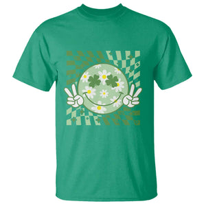 Retro Groovy Shamrock Smile Face St Patricks Day T Shirt TS10 Irish Green Print Your Wear