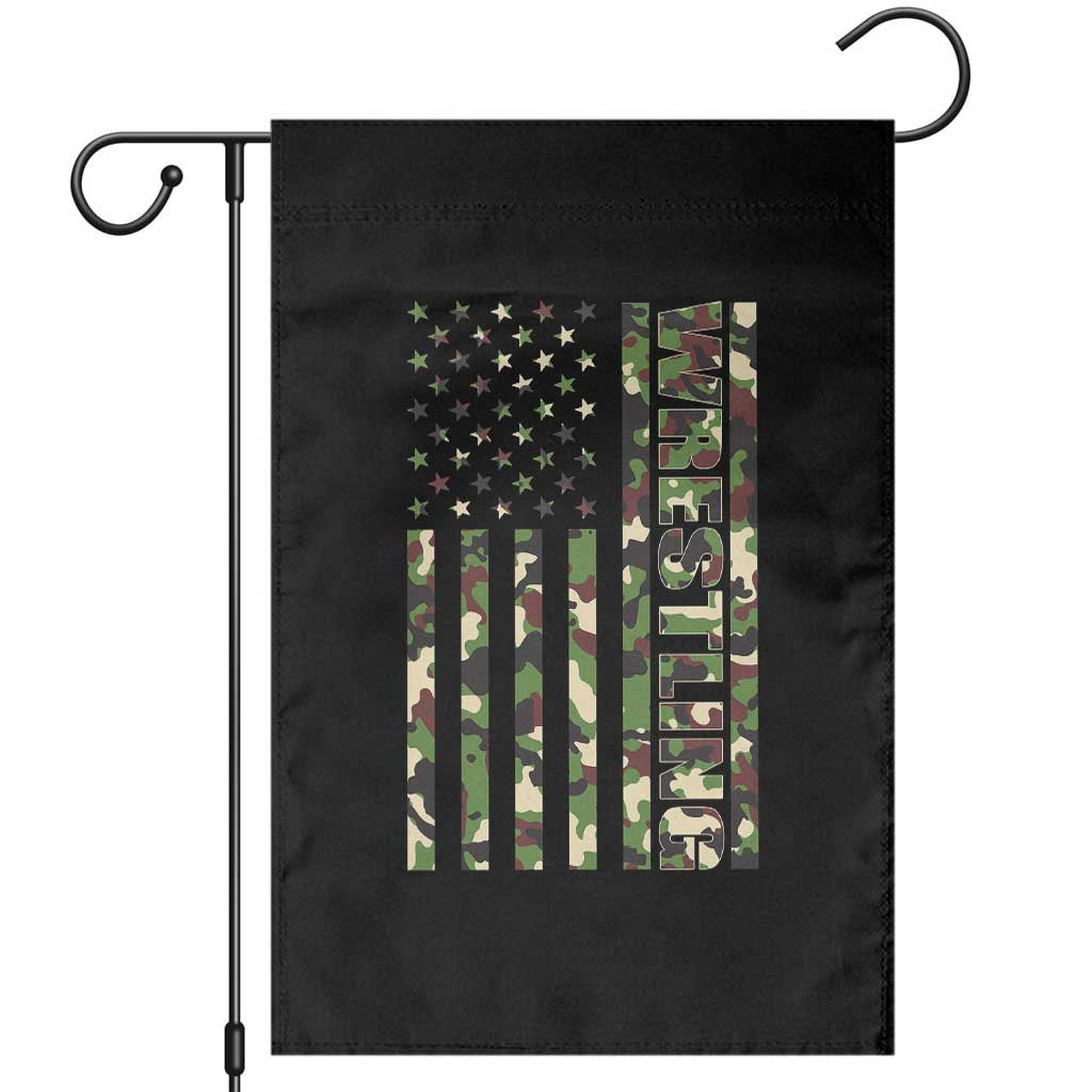 Wrestling American Flag Camo Wrestler Garden Flag TS10 Black Print Your Wear