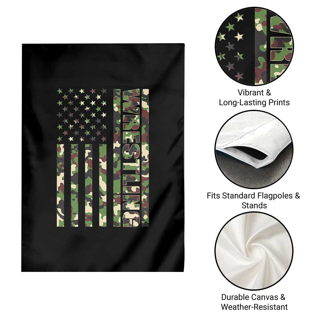 Wrestling American Flag Camo Wrestler Garden Flag TS10 Print Your Wear
