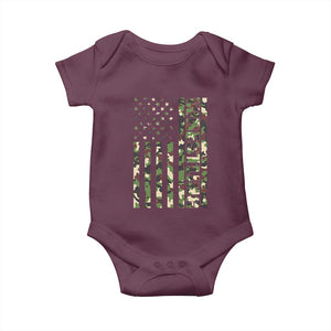 Wrestling American Flag Camo Wrestler Baby Onesie TS10 Maroon Print Your Wear