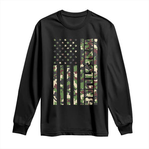 Wrestling American Flag Camo Wrestler Long Sleeve Shirt TS10 Black Print Your Wear