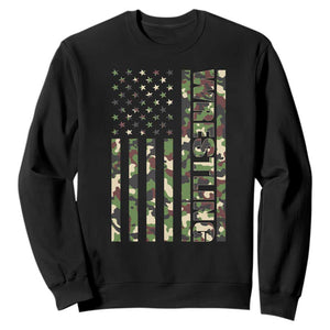 Wrestling American Flag Camo Wrestler Sweatshirt TS10 Black Print Your Wear