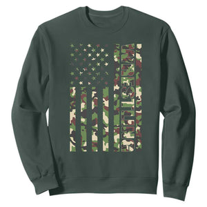 Wrestling American Flag Camo Wrestler Sweatshirt TS10 Dark Forest Green Print Your Wear