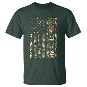 Wrestling American Flag Camo Wrestler T Shirt TS10 Dark Forest Green Print Your Wear