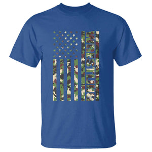 Wrestling American Flag Camo Wrestler T Shirt TS10 Royal Blue Print Your Wear