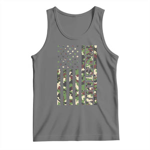 Wrestling American Flag Camo Wrestler Tank Top TS10 Black Heather Print Your Wear