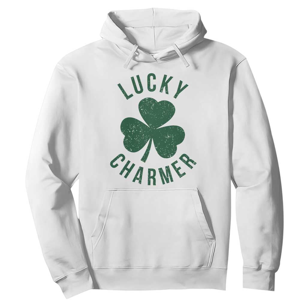 Funny Irish St Patricks Day Shamrock Hoodie Lucky Charmer TS10 White Print Your Wear