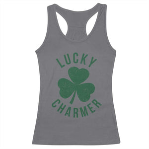 Funny Irish St Patricks Day Shamrock Racerback Tank Top Lucky Charmer TS10 Charcoal Print Your Wear