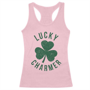 Funny Irish St Patricks Day Shamrock Racerback Tank Top Lucky Charmer TS10 Light Pink Print Your Wear
