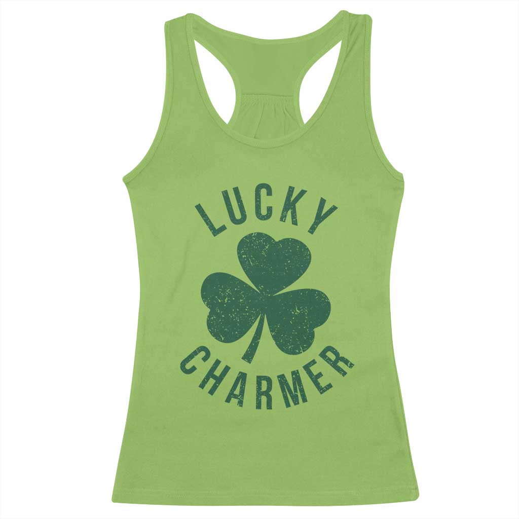 Funny Irish St Patricks Day Shamrock Racerback Tank Top Lucky Charmer TS10 Lime Print Your Wear