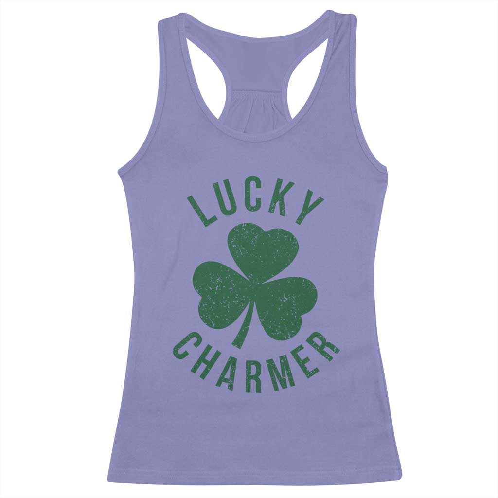 Funny Irish St Patricks Day Shamrock Racerback Tank Top Lucky Charmer TS10 Violet Print Your Wear