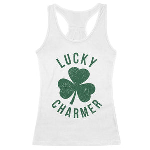Funny Irish St Patricks Day Shamrock Racerback Tank Top Lucky Charmer TS10 White Print Your Wear