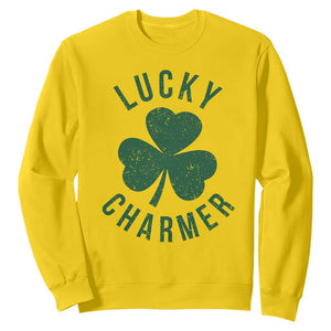 Funny Irish St Patricks Day Shamrock Sweatshirt Lucky Charmer TS10 Daisy Print Your Wear