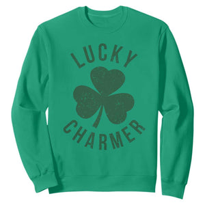 Funny Irish St Patricks Day Shamrock Sweatshirt Lucky Charmer TS10 Irish Green Print Your Wear