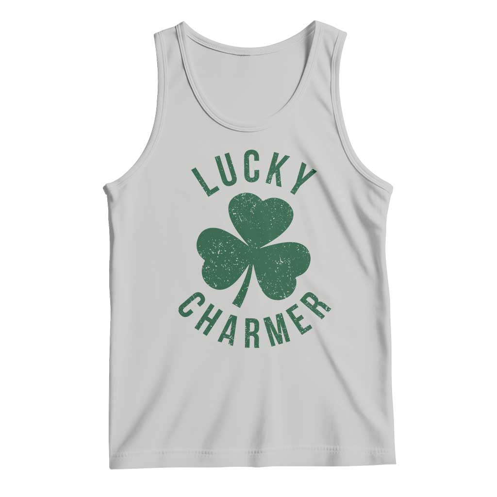 Funny Irish St Patricks Day Shamrock Tank Top Lucky Charmer TS10 Ash Print Your Wear